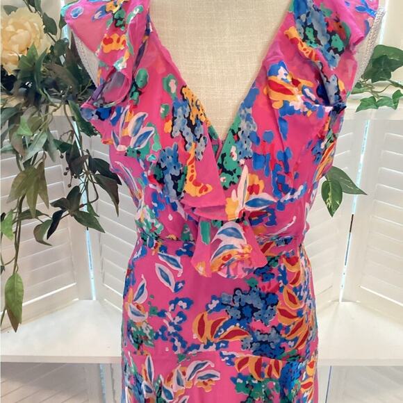 SALONI PINK RITA FLORAL PRINT SIZE 4 1192 - Picture 3 of 9